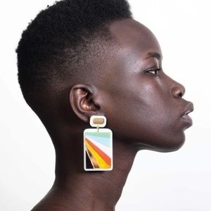 MELODY EHSANI ACRYLIC MULTICOLORED RAINBOW EARRINGS BRAND NEW🌈